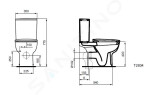 IDEAL STANDARD - Esedra WC kombi, zadní/spodní odtok, bílá T283401