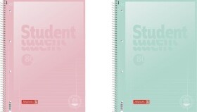 Brunnen student blok pastel A4 - linka, 80 listů, růžový/zelený