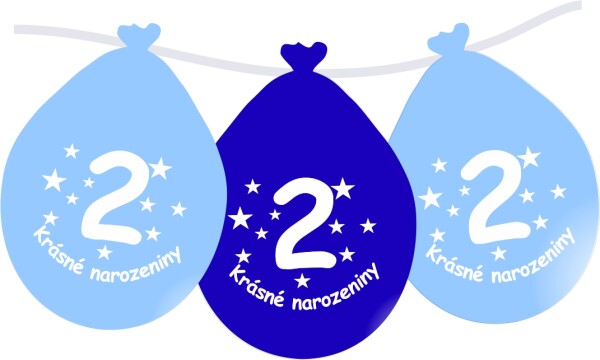 Balónek modrý KRÁSNÉ NAROZENINY číslo 2 visící- 5 ks balonky.cz Balónek modrý KRÁSNÉ NAROZENINY číslo 2 visící- 5 ks balonky.cz