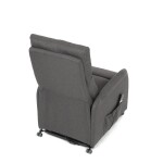 Křeslo polohovací, eletrické, šedá látka.