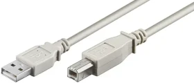 MicroConnect kabel USB2.0 A (M) - USB2.0 B (M) 1.8m bílá / 480Mbit/s (USBAB2)