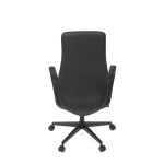 Kancelářské křeslo, černá ekokůže, houpací mechanismus s aretací ve 3 polohách, kovový kříž, kolečka pro tvrdé povrchy