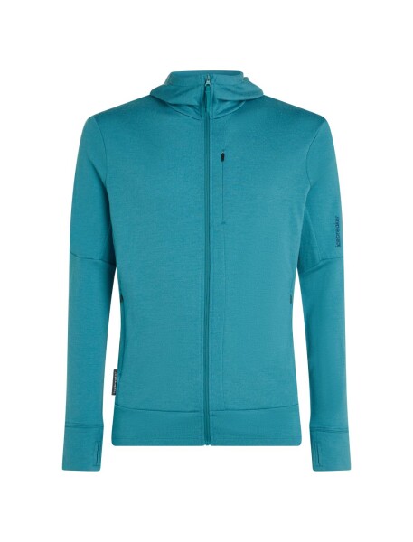 Pánská merino mikina s kapucí ICEBREAKER Mens 260 Quantum IV LS Zip Hood, Topaz velikost: L