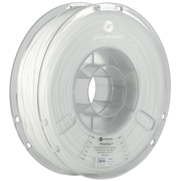 PolyFlex TPU-95A filament bílý 1,75 mm Polymaker 750 g