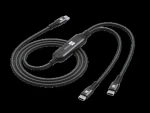 ER POWER USB-C nabíjecí rozdvojka černá / Kabel / 1x USB-C / 2x USB-C / PD 100W / nylonový opletenec (ERPW3CSP-BK)