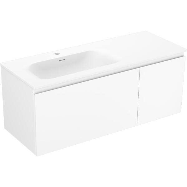 MEXEN/S - Orio koupelnová skříňka 120 cm s umyvadlem Vela levá, 1S, 1D, bílá mat 91A13-12047-3-BBFF01-W23L01