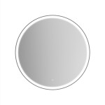 Erga Olivia, kulaté LED zrcadlo 100cm, černý kovový rám, 2300 lm, 6500K, přední osvětlení, ERG-V01-202-1010-BK