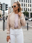Dámská kožená bunda bomber SANTOL béžová FashionStreet TY4339 S