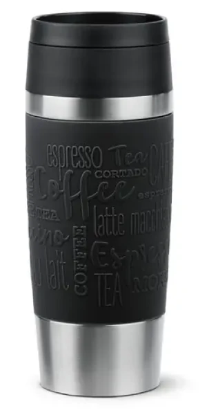 Emsa Travel Mug Classic 0,36 l černá / Termohrnek / nerezová ocel / 4 h teplo, 8 h chlad (N2020200)