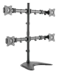 Digitus stolní držák 4 monitorů černá / Držák monitoru / VESA 75x75 a 100x100 mm / náklon 45° / otočení 90° (DA-90364)