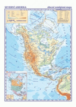 Severní střední Amerika příruční obecně zeměpisná mapa