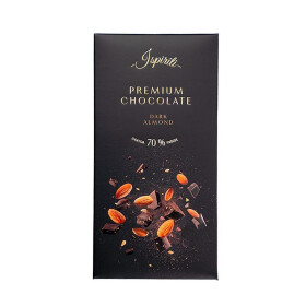 ISPIRITI Hořká čokoláda 70% s kousky mandlí 80g