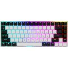 Sharkoon SGK50 S3 bílá / herní klávesnice / mechanická / drátová / RGB / Gateron Yellow spinač / RU (4044951039678)