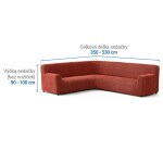 Bielastické potahy COSTINA měděná rohová sedačka (š. 350 - 530 cm)
