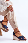 Dámské sandály na klínu námořnická modrá Daphne 38