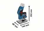 BOSCH GKF 12V-8 / Aku Ohraňovací frézka / 12V / 13.000 ot-min / Upínání hřídele 6-8mm / bez Aku (06016B0002)