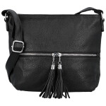 Trendy dámská koženková crossbody kabelka Vaka, černá