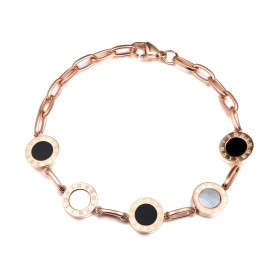 Ocelový náramek Samantha Gold - chirurgická ocel, římské číslice, Zlatá 17 cm + 3 cm (prodloužení)