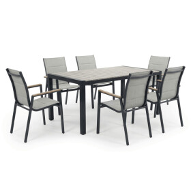 Židle zahradní béžový textilen, hliník, černá barva