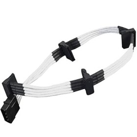 SilverStone kabel 4-pin Molex 4x SATA rozšíření 30cm bílá / individuálně pletená vlákna (SST-PP07-BTSW)