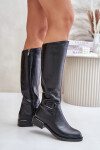 Zazoo 70140 Kožené dámské kozačky nad kolena zateplené černé 36