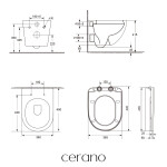 CERANO - Kompletní WC set Profi/Cesso - bílá matná - WC tlačítko Duo. zlatá - pro zazdění - 49x36 CER-8050BD84346