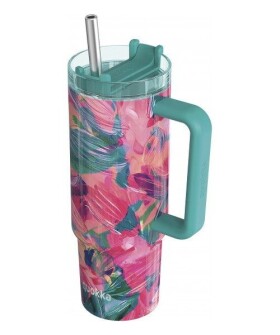 Nerezový termohrnek s brčkem Vibe Oil Petals 880ml
