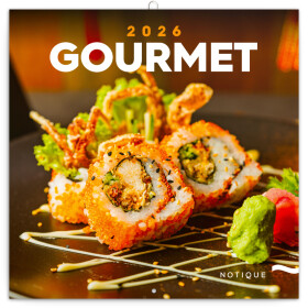 Nástěnný poznámkový kalendář 2026 NOTIQUE - Gourmet, 30 x 30 cm