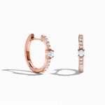 Royal Fashion náušnice 14k zlato Vermeil GU-DR23085E-ROSEGOLD-MOONSTONE-TOPAZ