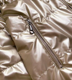 Lesklá dámská oversize bunda v barvě hnědý S (36) model 15264926 - 6&8 Fashion