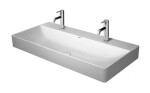 DURAVIT - DuraSquare Dvojumyvadlo nábytkové 100x47 cm, bez přepadu, 2 otvory pro baterie, DuraCeram, WonderGliss, bílá 23531000721