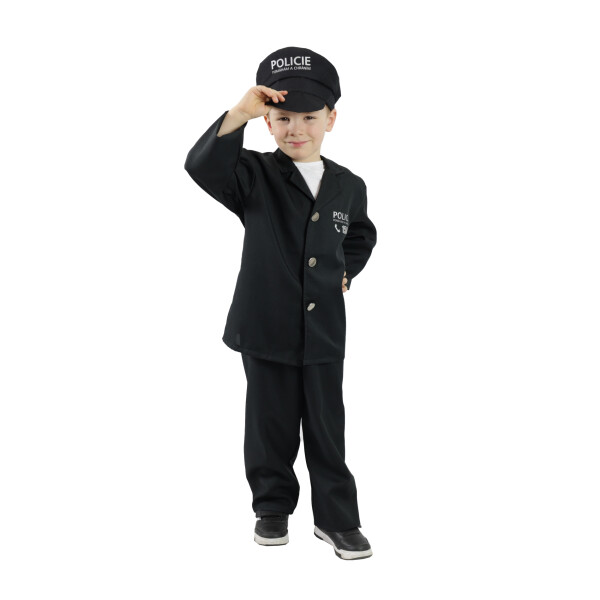 Dětský kostým - Policista s čepicí, český potisk, vel. M, e-obal