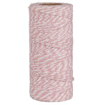Ib Laursen Bavlněný provázek Pink/White 100 m, růžová barva, textil