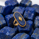ELENYS Valora Lapis – pozlacený prsten 18K žluté zlato Velikost: Nastavitelná (52-58 mm)