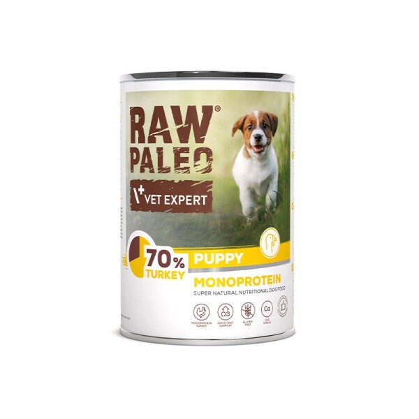 Konzerva Raw Paleo Puppy Turkey (Krůtí) Hmotnost: 800g