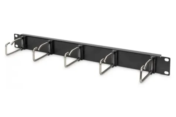 DIGITUS 19" panel pro správu kabelů černý / Rack příslušenství / 1U / 5x kabelový držák (DN-97667)