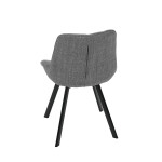 Židle jídelní, šedá látka, nohy černý kov