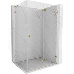 MEXEN/S - Lunar-F L sprchový kout skládací dveře pravá 90 x 70, transparent, zlato 836L-090-070-50-00-P