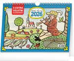 Stolní kalendář 2026 NOTIQUE - Josef Lada s extra velkým kalendáriem, 30 x 21 cm