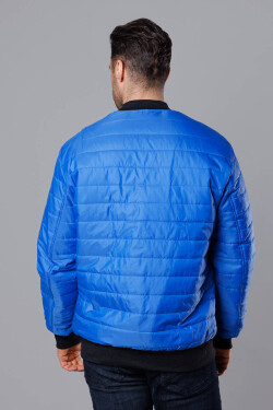 Prošívaná pánská bunda typu "bomber" chrpové barvě (MY02-7) Barva: odcienie niebieskiego, Velikost: