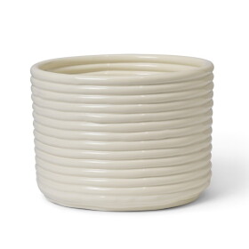 Ferm Living Obal na květináč Corduroy Off White, krémová barva, keramika