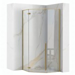 REA/S - Sprchový kout DIAMOND 90x90 BRUSH GOLD Se sprchovou vaničkou Diamond KPL-K6506