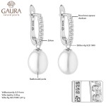 Stříbrné náušnice s bílou řiční perlou Clorinda, stříbro 925/1000, Bílá