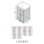 CERANO - Sprchový kout Antelo L - L/P - 6 mm - chrom, transparentní sklo - 76x60 - otočný CER-666805