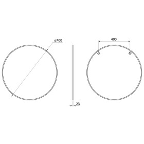 SAPHO - NOTION SLIM kulaté zrcadlo v rámu ø 70cm, bílá mat NT700W