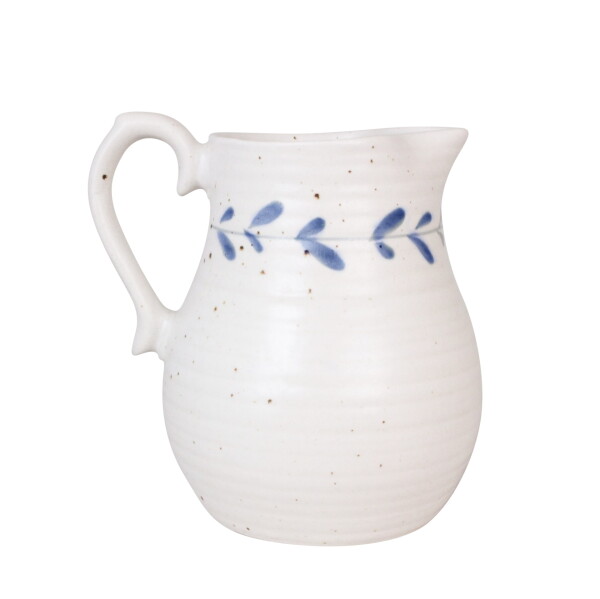 Strömshaga Kameninový džbán Viola Leaf Blue 19,5 cm, modrá barva, bílá barva, keramika