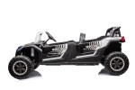 Mamido Elektrické autíčko Buggy UTV čtyřmístné 24V nafukovací kola bílé