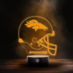 Cedule Denver Broncos NFL Helmet LED-Leuchtschild