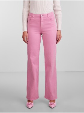 Růžové dámské široké džíny Pieces Peggy dámské