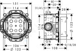 HANSGROHE - Montážní tělesa Montážní těleso pod omítku iBox universal 01800180